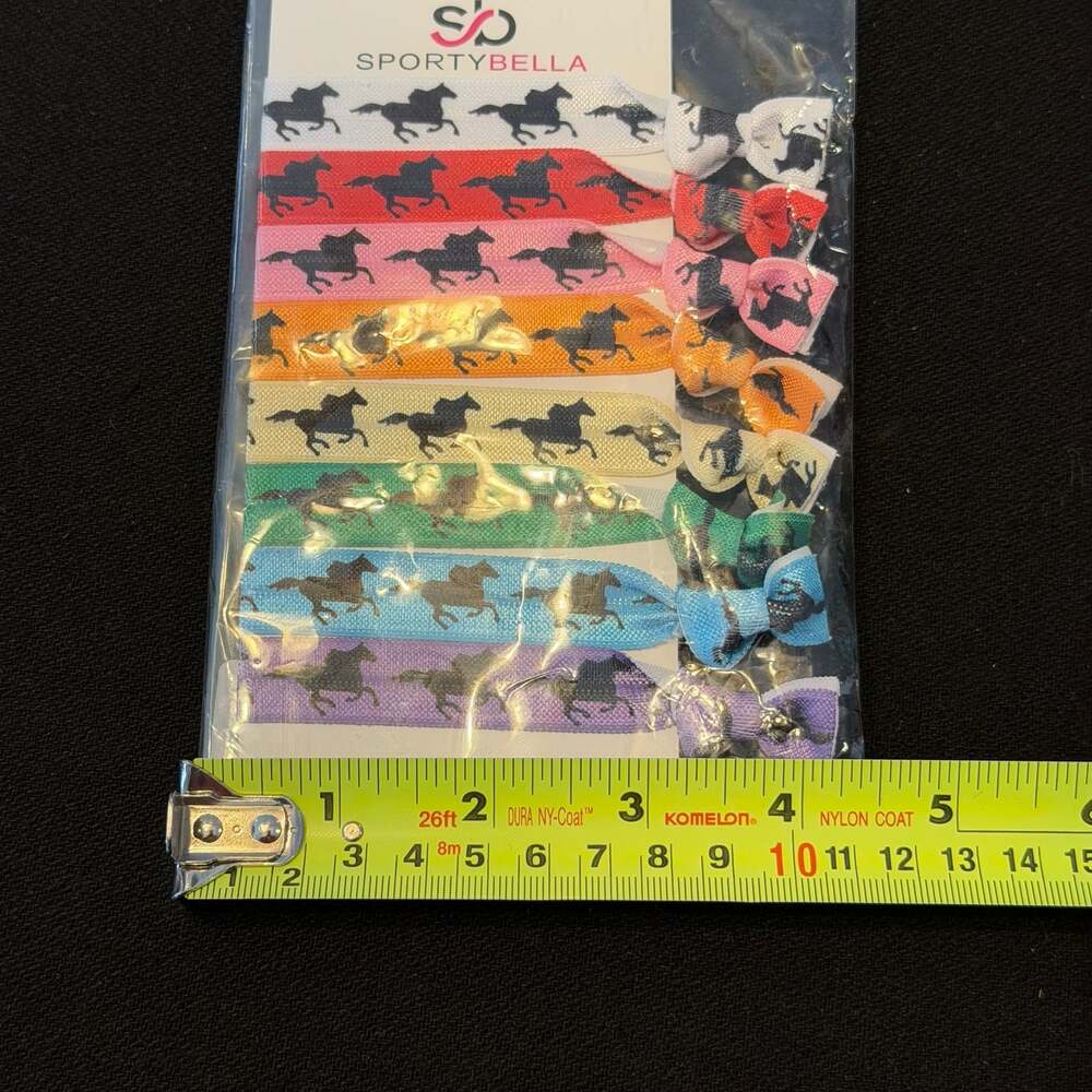 SportyBella Multi-Colored Equestrian Horse Elastic Hair Ties Set - 8 Pack - Picture 5 of 6